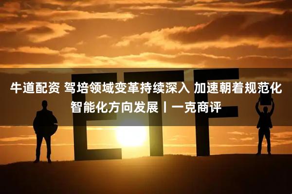 牛道配资 驾培领域变革持续深入 加速朝着规范化智能化方向发展丨一克商评