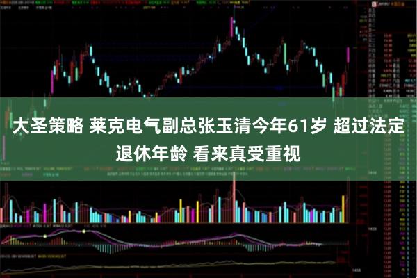 大圣策略 莱克电气副总张玉清今年61岁 超过法定退休年龄 看来真受重视