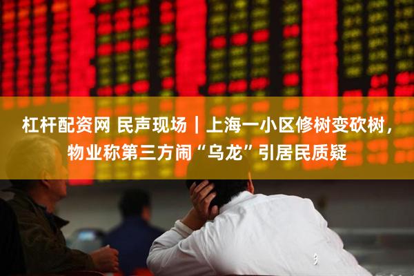 杠杆配资网 民声现场｜上海一小区修树变砍树，物业称第三方闹“乌龙”引居民质疑