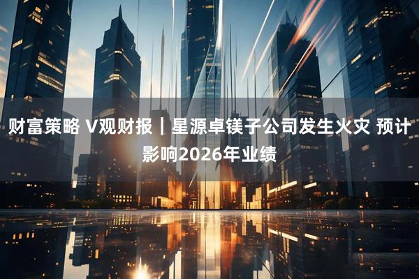 财富策略 V观财报｜星源卓镁子公司发生火灾 预计影响2026年业绩